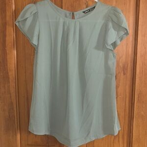 SHEIN Sage Blouse with Flutter Sleeves